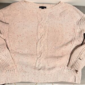 Tommy Hilfiger Cream Cable Knit Sweater Women’s Large Flecked Chunky Knit